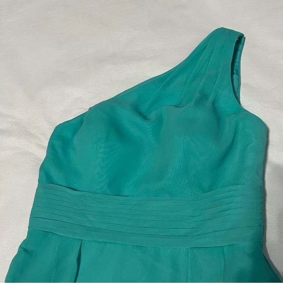 Azazie Aqua One Shoulder Maxi Dress Size C - Custome - Picture 6 of 14